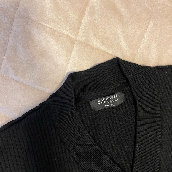 Brunette The Label: the best friends ribbed cardigan (BLACK) - Picture 3 of 3